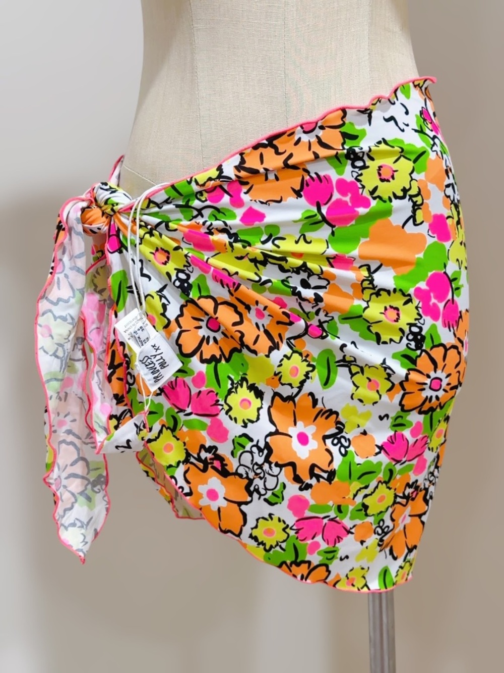Princess Polly  Floral Multicolor Mini Beach Sarong Bathing Swim Cover-Up Size 4